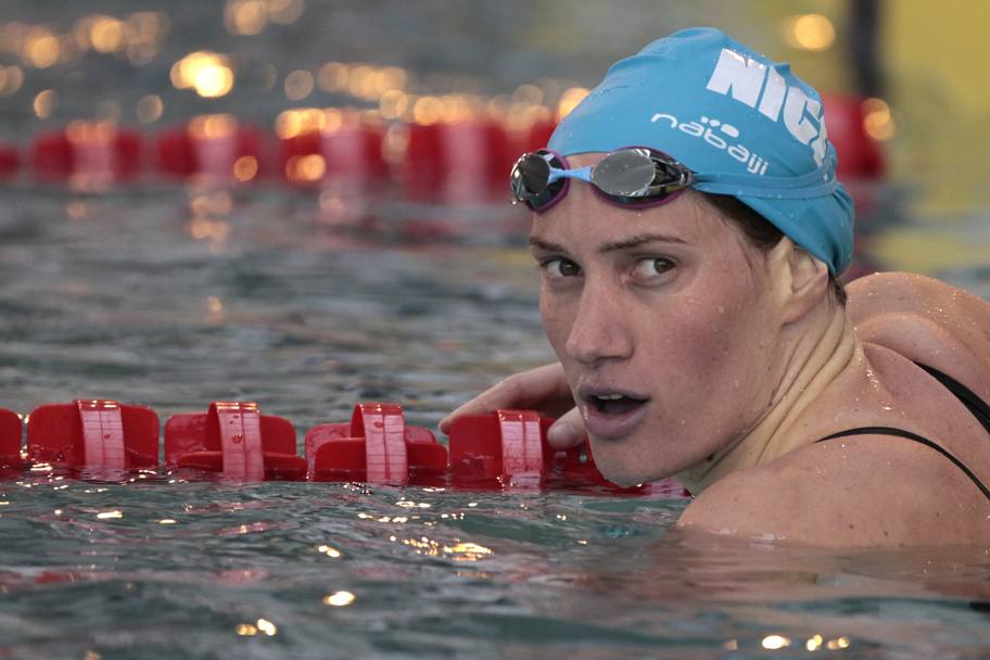 Camille Muffat .Campionati francesi di nuoto a Chartres nel 2014 (AFP)